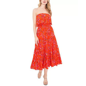 State Women's Strapless Ruffle Maxi Dress Women's Swimsuit Size Large L